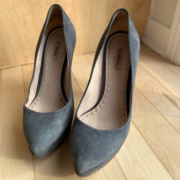 Miu Miu grey platform heels - Picture 2 of 4